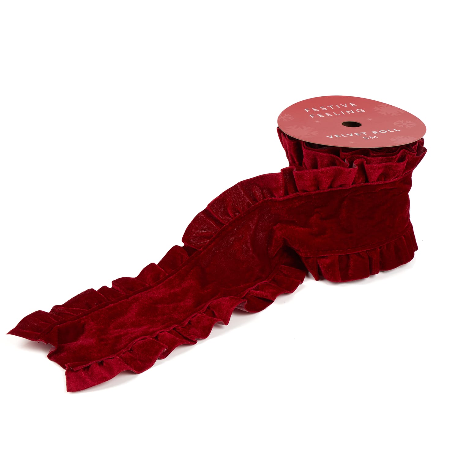 Festive Feeling Velvet Ruffle Roll Fabric, product image 3