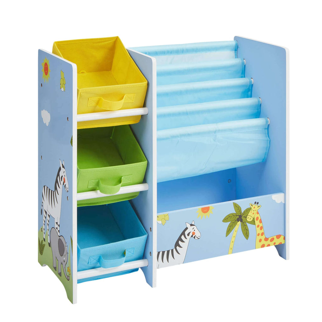 Liberty House Toys Safari Book Display Unit with Fabric Storage Boxes, product image 5