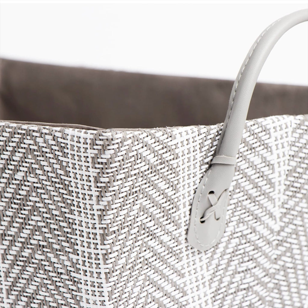 Home Collections Foldable Fabric Storage Basket With Handle Chevron - Grey, product image 3