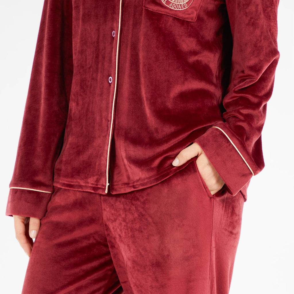 Burgundy Polar Express Ladies Pyjamas, product image 6