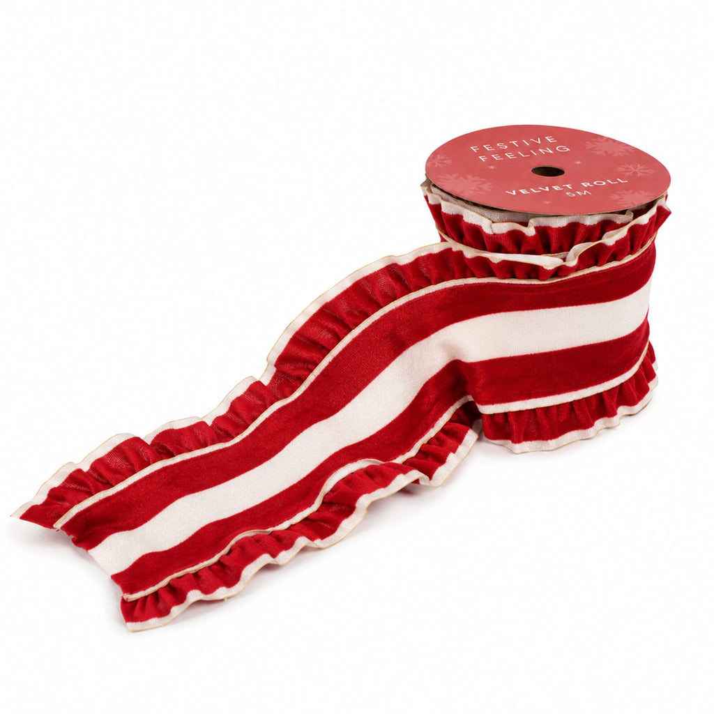 Festive Feeling Velvet Ruffle Roll Fabric, product image 6
