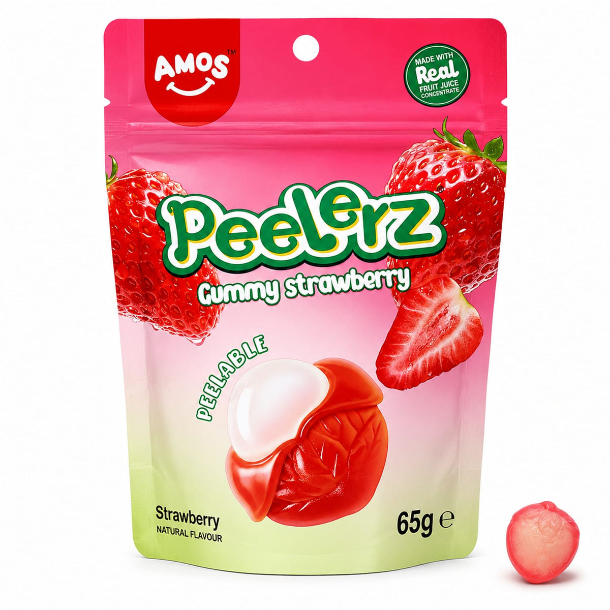 Amos Peelerz Gummies 65g - Strawberry